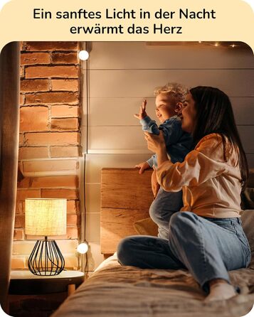 EDISHINE Настільна лампа, сучасний дизайн, індустріальний стиль, E14 цоколь, вінтаж, для спальні, вітальні, бежево-чорний льон + чорний