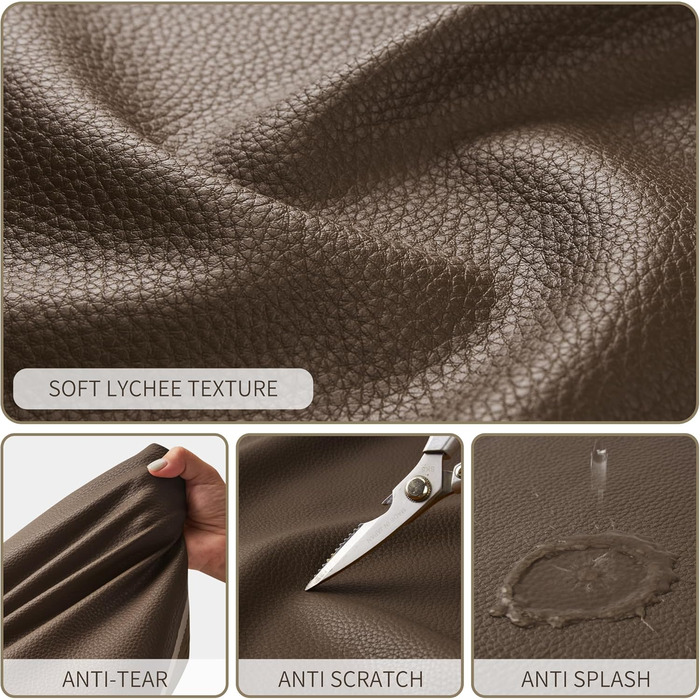 Сумка жіноча KALIDI шопер велика зі шкірозамінника (PU шкіра) коричнева для роботи, покупок, навчання з блискавкою