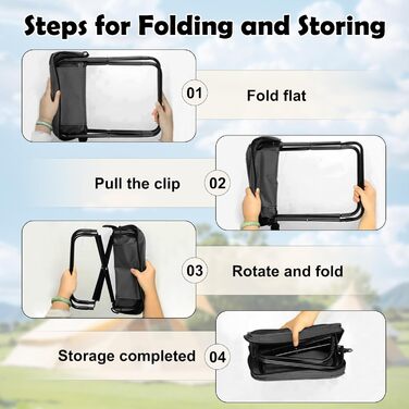 Складаний стільчик-підсвічник для кемпінгу та відпочинку на природі (чорний)