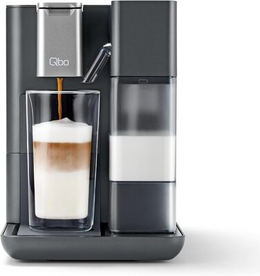 Tchibo Qbo MILK MASTER Premium Capsule Machine for Cappuccino, Espresso, Caffè Crema, Caffè Grande, Milk Foam at the touch of a button with a detachable 300ml milk tank, with automatic shut-off, Gentle Grey