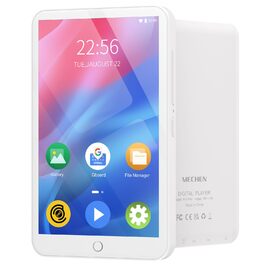 MP3-плеєр MECHEN на Android 9.0 з Wi-Fi та Bluetooth, 4-дюймовий сенсорний екран, підтримка Spotify, Amazon Music, Audible, радіо, білий колір — ідеальний для спорту, подорожей та дітей