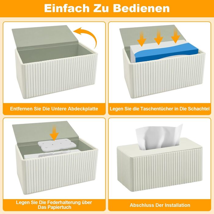 Коробка для серветок з екошкіри PU: сучасний прямокутний диспенсер для серветок з магнітною кришкою для дому та офісу, білий