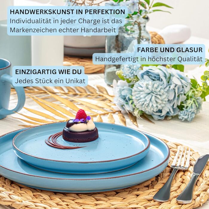 Набір керамічних мисок Sänger VALUE COLLECTION (Бомбей Сапфір) - 4 шт., 700 мл, для мюслі та десертів, стійкі до подряпин, мікрохвильовки та миття в посудомийній машині