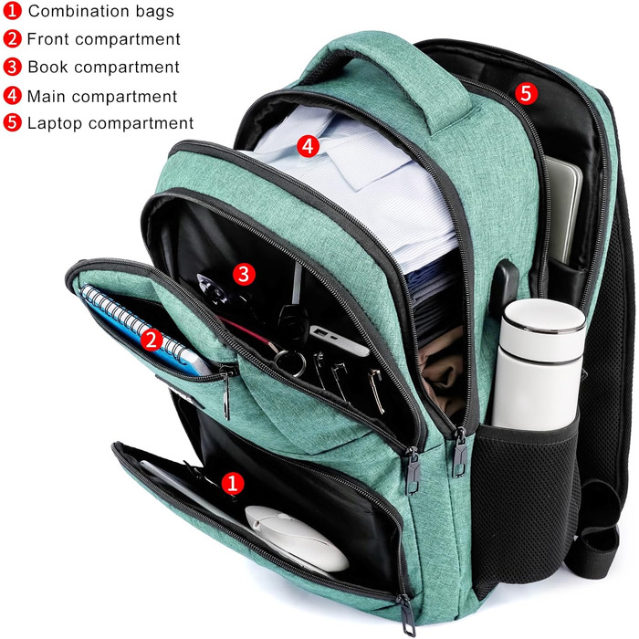 Рюкзак RJEU для дівчат та підлітків, шкільний рюкзак з відділенням для ноутбука 15,6 дюймів, A71-edel