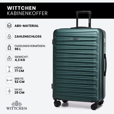 WITTCHEN Skyspeed Line - великий валіза-телескопічний кофр з ABS, 4 колеса, комбінаційний замок, для авіакомпаній Lufthansa/Eurowings/Ryanair/Condor