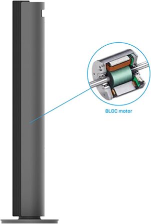Вентилятор вежовий Smart Clean Air Optima CA-407 Luxus з фільтром, сірий/чорний - до 500 м³/год, з керуванням зі смартфона