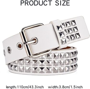 Металевий ремінь з пірсингом для жінок та чоловіків - Панк Рок стиль
