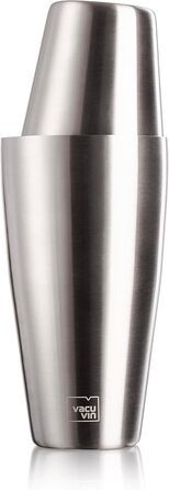Vacu Vin Cocktail Shaker - 1 Tin-on-Tin Boston Cocktail Shaker - Perfect for Bartenders, Mixologists, and Home Bar Enthusiasts - Dishwasher Safe, Silver