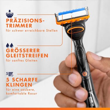 Бритва Gillette Fusion 5 Power для чоловіків, електрична станок для вологого гоління, метал, чорний