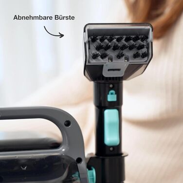 Вагзасув - очищувач плям для килимів, диванів, килимків, м'яких меблів, сходів, авто - потужний килимовий очищувач - пристрій для чищення м'яких меблів 650W, 1,4L, сірий/блакитний