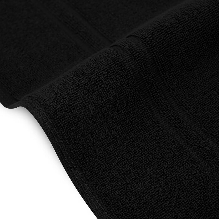 Набір рушників Tens Towels з 100% бавовни, 8 предметів: 2 великі банні рушники, 2 рушники для рук та 4 серветки, гігроскопічні та швидкосохнучі, чорні (50 x 80 см)