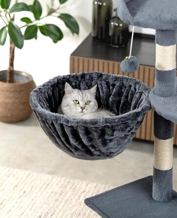 Крісло-лежанка для кота з м'якого плюшу, Ø 40 см, глибина 25 см, підходить для будь-якого котячого будиночка, з металевим кріпленням M8, для котів будь-якого розміру, (25 см глибина, темно-сірий)