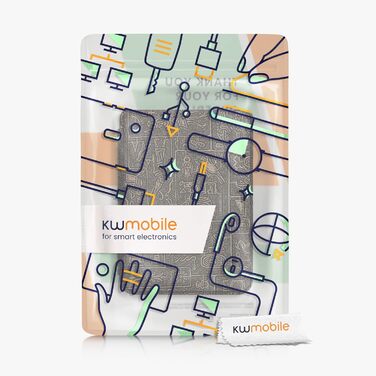 Чохол-книжка kwmobile для Kobo Clara 2E / Tolino Shine 4 - з єгипетськими ієрогліфами, золотий/чорний