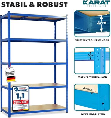 KARAT Heavy-Duty Shelving Unit, 2-Piece Set, 40 x 90 x 180 cm