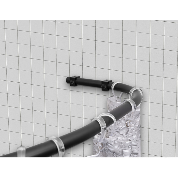 Дуговий шторний карниз Sasko 90-160 x 25 мм, чорний