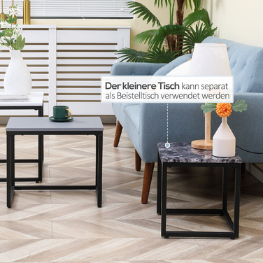 HOMCOM Coffee Table Modern Side Table Coffee Table with Metal Legs and MDF in 3 Colors for Living Room & Decoration