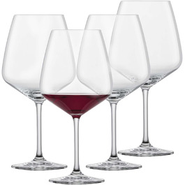 Бокали для червоного вина SCHOTT ZWIESEL Burgundy Tulip, набір 4 шт, бургундські келихи з тританової кришталю, для вина, вироблено в Німеччині, можна мити в посудомийній машині