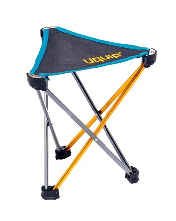 Стілець для кемпінгу Uquip Trinity M Mini – легкий, триногий, 150 кг, блакитний/жовтий, середній