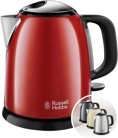 Електричний чайник Russell Hobbs Colours+ 1.0л, червоний, нержавіюча сталь, 2400W