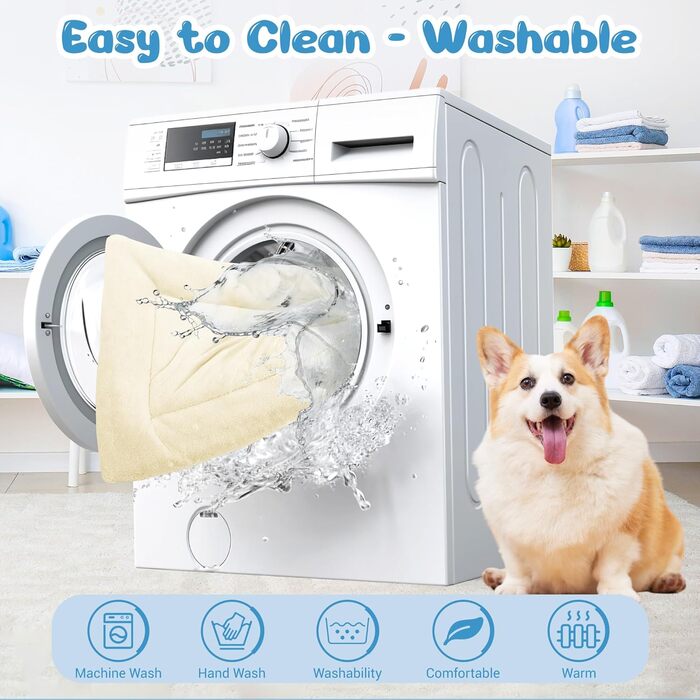 Крісло-ліжко для собак середніх порід Baodan, 90x60 см, з м'якою подушкою та антиковзною основою, бежеве