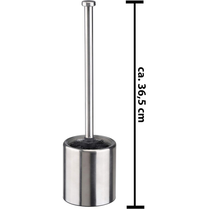 Набір для туалету Bambelaa: щітка для унітазу, гачок, контейнер з нержавіючої сталі, скло, чорний, срібний (10 x 36,5 см)