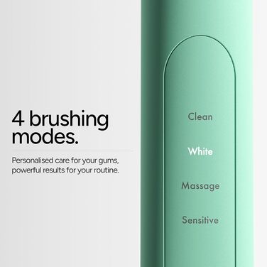 Електрична зубна щітка Ordo Sonic Advanced Smart Tech: 4 режими чищення, акумулятор, силіконовий полірувальник, USB-зарядка, м'ятний колір