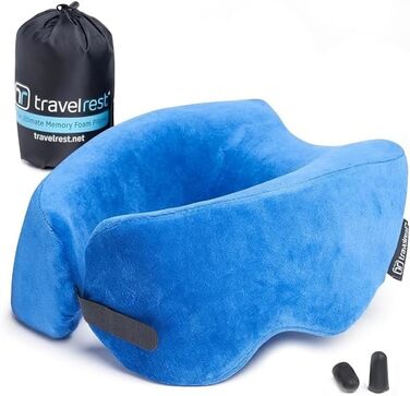 Подушка для подорожей Travelrest Nest з пам'яттю форми, м'яка, компактна, знімний чохол, краща за версією NYTimes Wirecutter 2024, прана, легко складається до 1/4 розміру