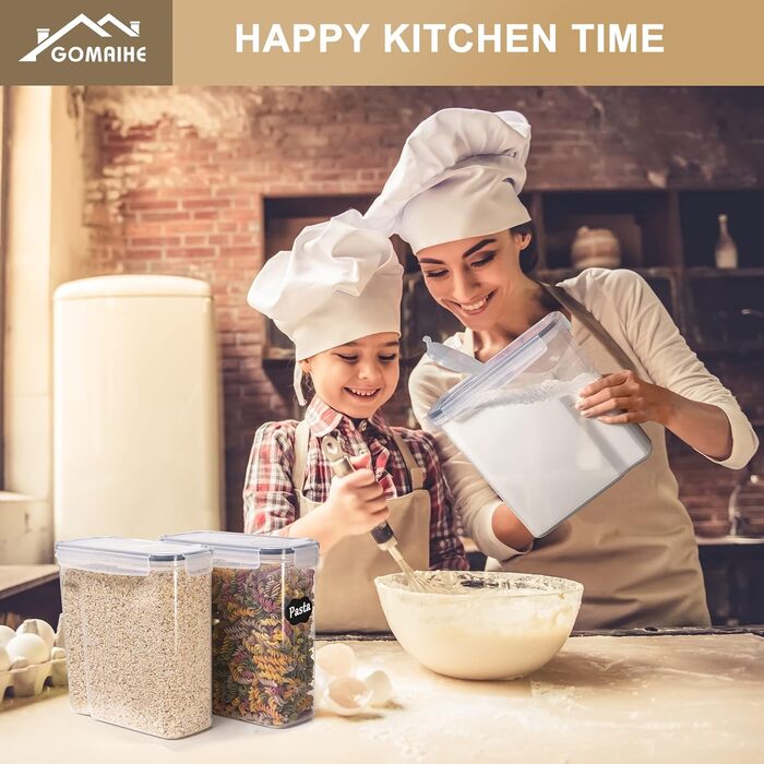 Набір контейнерів для зберігання GoMaihe, 2.5л * 6 шт. - герметичні, для продуктів, кухня, органайзер