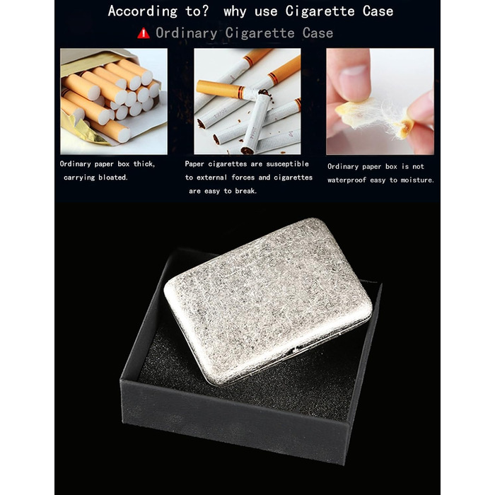 Високоякісне металеве тютюнотримач з нержавіючої сталі, срібного кольору, вміщує 16 сигарет (з фірмовою подарунковою коробкою)