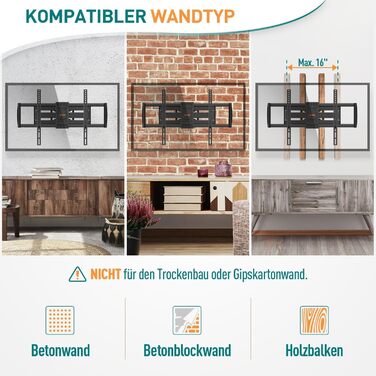 Настінна кріплення для телевізора ELIVED EV015 - 37-84 дюймів, LED, LCD, OLED, Plasma, рухливе, до 45кг, VESA 600x400 мм