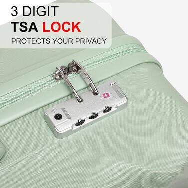 Набір валіз Sea Choice з жорстким корпусом (55/65/76 см) з TSA замком та 4 колесами. Включає: валізу, сумку для подорожей та кулькову сумку. Колір: м'ятно-зелений