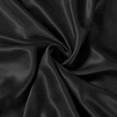 THXSILK 2-Pack Pillowcases Silk 25 Momme - 100% Natural Silk Pillowcases with Zipper for Hair - 2 Pieces, Black, 40x80cm