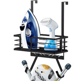 Настінна підставка для праски та гладильної дошки з великим кошиком для зберігання - міцна конструкція для пральні