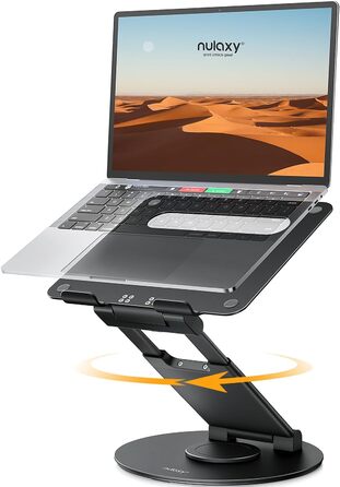 Adjustable Laptop Stand - 360° Swivel Base - Holds 10-17