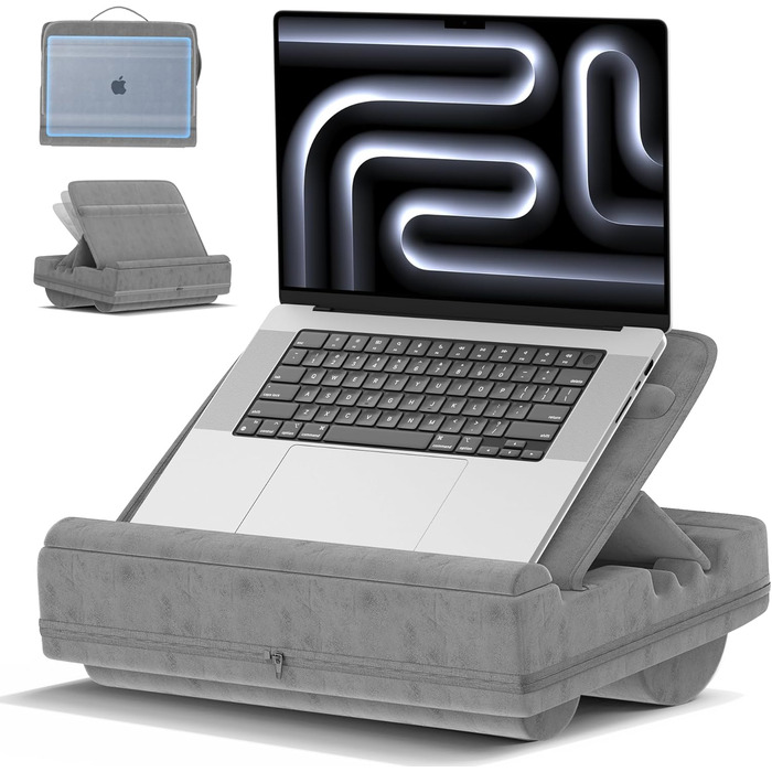 Підставка для ноутбука з регулюванням кута нахилу, подушка для рук, чорна (до 16 дюймів)