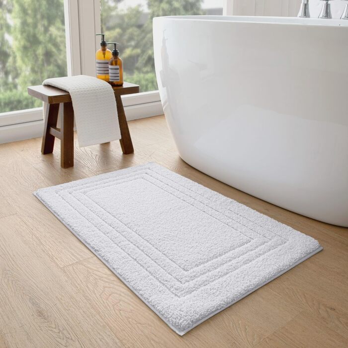 Килимок для ванної кімнати DEXI 50 x 80 см, м'який, неслизький, пральний, білий