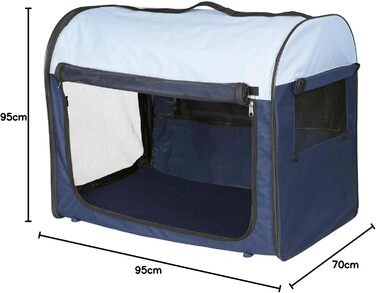 Тріксі переносна переносна клітка для собак Basic XS, 32x32x47 см, з сіткою, флісовою підкладкою, 3 кишенями, фіксаторами та тентом, у комплекті сумка – 39701