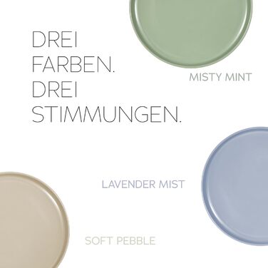 Набір посуду Feinsteinzeug на 6 осіб (18 предметів) — міцний та стійкий до подряпин, бежевий глянцевий | Тарілки, тарілки для десерту та миски | Magnetiks Soft Pebble | 18 предметів