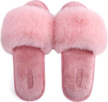 Тапочки жіночі пухнасті, рожеві, з хутром, COFACE – домашні, теплі, для дому, літні, зимові, басейну, пухнасті шльопанці