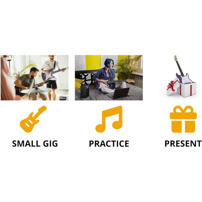 Електрогітара Rocktile Banger's Pack Violett (Комплект: підсилювач, тремоло, чохол, кабель, ремінь, медіатори, запасні струни, навчальний матеріал з CD/DVD)