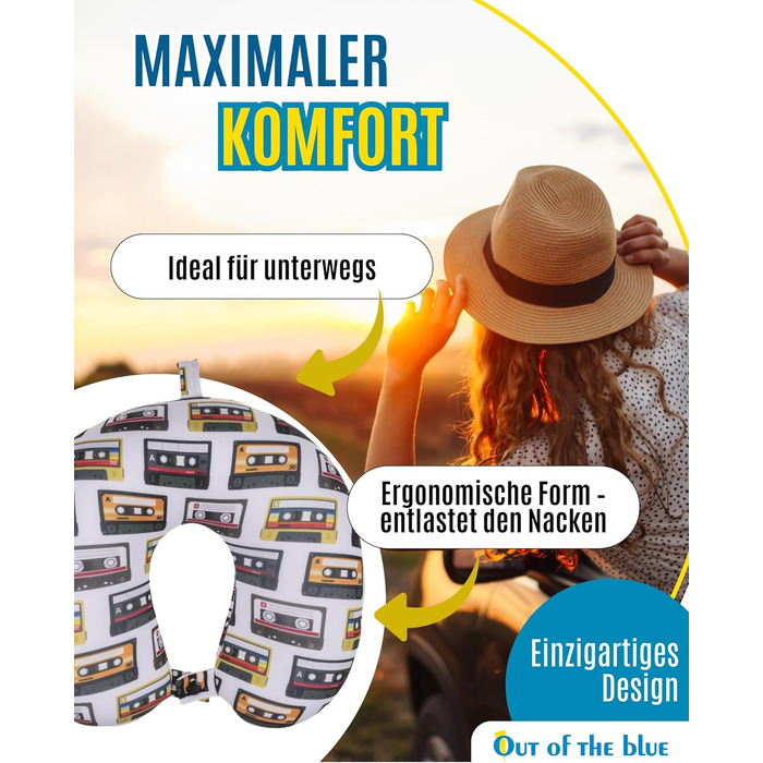 Подушка для шиї з мікрогранулятом - компактна подушка-воротник для подорожей, 30x30 см, ергономічна для літака та поїзда