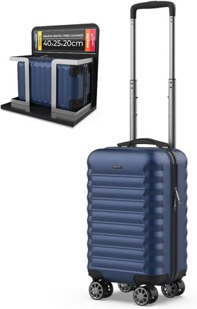 Чемодан ручної поклажі NUMADA Upfly – 40 x 25 x 20 см (20 л), ABS, знімні колеса, Marineblau (морський блакитний)