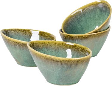 Henten Home Cereal Bowls, Salad Bowls, Pasta Bowls made of stoneware, 4-piece bowl set, dessert bowl, snack bowl, ice cream bowl, bowl 600ml