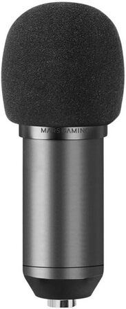 Мікрофон Mars Gaming MMIC-XT: Професійний студійний мікрофон з високою чіткістю 192Khz 24-bit, Kugelarm, антишоковий кріплення, поп-фільтр з металевої сітки, чорний