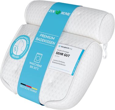 Bath Pillow • Ergonomic & Muscle-Relaxing Premium Bath Pillow • New 5D Special Foam • German Design • Climate Neutral & Sustainably Produced • Bath Pillow Neck Pillow Bathtub