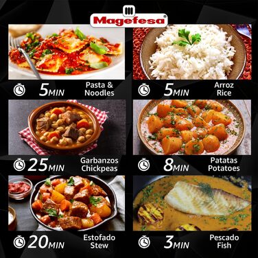 Каструля-скороварка Magefesa Practika Plus 7.5L з нержавіючої сталі 18/10, з датчиком тиску, для індукційних плит, економна, для здорового приготування їжі, з безпечним клапаном