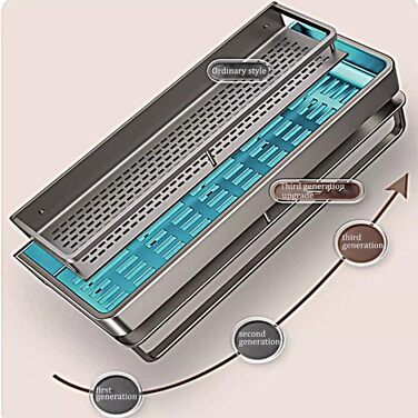 FOLAI Двосекційна кутова поличка для душу без свердління, 30 см, з нержавіючої сталі, сіра. Органайзер для ванної кімнати, швидка сушка, шампунь, тримач для душу.