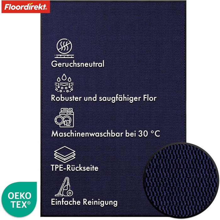 Килимок для дому Sky Novo, 120x180 см, антиковзаюча, для входу, брудовловлювач, прихоплювальний, для внутрішнього та зовнішнього використання, Sky Novo