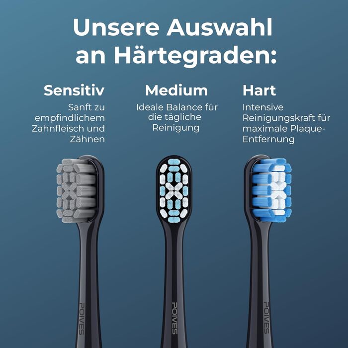 Електрична зубна щітка POIVES P1 Pro з датчиком тиску, 72 000 рухів, гарантія до 4 років, 111 днів без ризику, довга робота від акумулятора, колір Midnight Blue