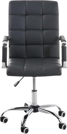 Офісний стілець CLP Deli V2 з штучної шкіри, сірий | Регульована висота сидіння, м'яке сидіння